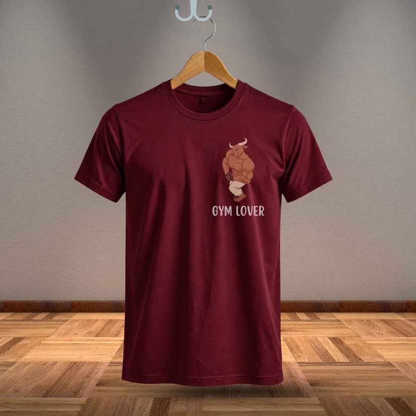 Trishoolin Gym Lover Graphic Theme T-Shirt | Design 40020MB | Cotton Regular Fit | Crew Neck / Round Neck Half Sleeve | Pack of 1