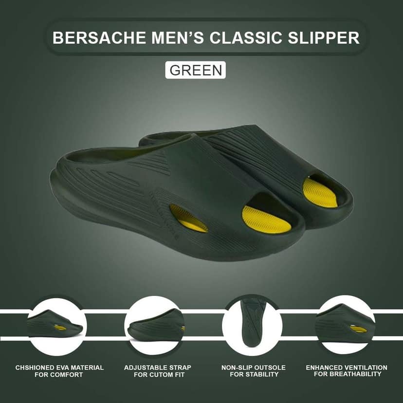 Bersache Extra Soft Classic Casual with Back Strap Regular wear with Ultra Soft & Flexibility Technology Slipper for Men's view 5