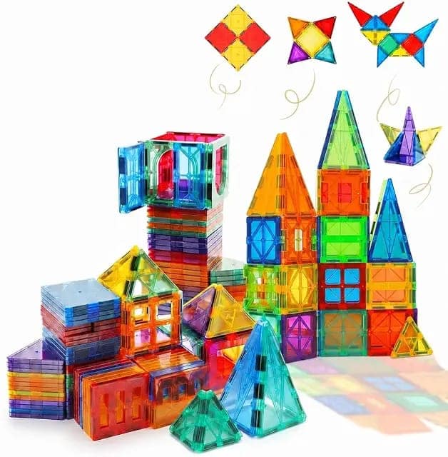 Bekin 26 Piece Magnetic Tiles, Clear 3D Building Blocks for Kids 3+|No-Limit scalable Builds, Hands-on Magnet Polarity Fun, Family Group Play, Quick Assemble & Store, Shape & Color Recognition view 3