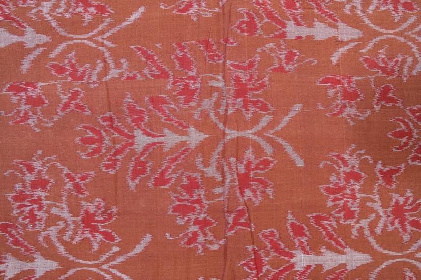 Sambhalpuri Elegant Brown Floral Ikkat silk cotton Fabric -GI Tagged view 2