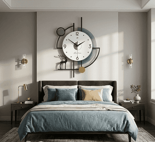 Modern 3D Wall Art with Clock – Designer Luxury Wall Decor| Designer wall clock