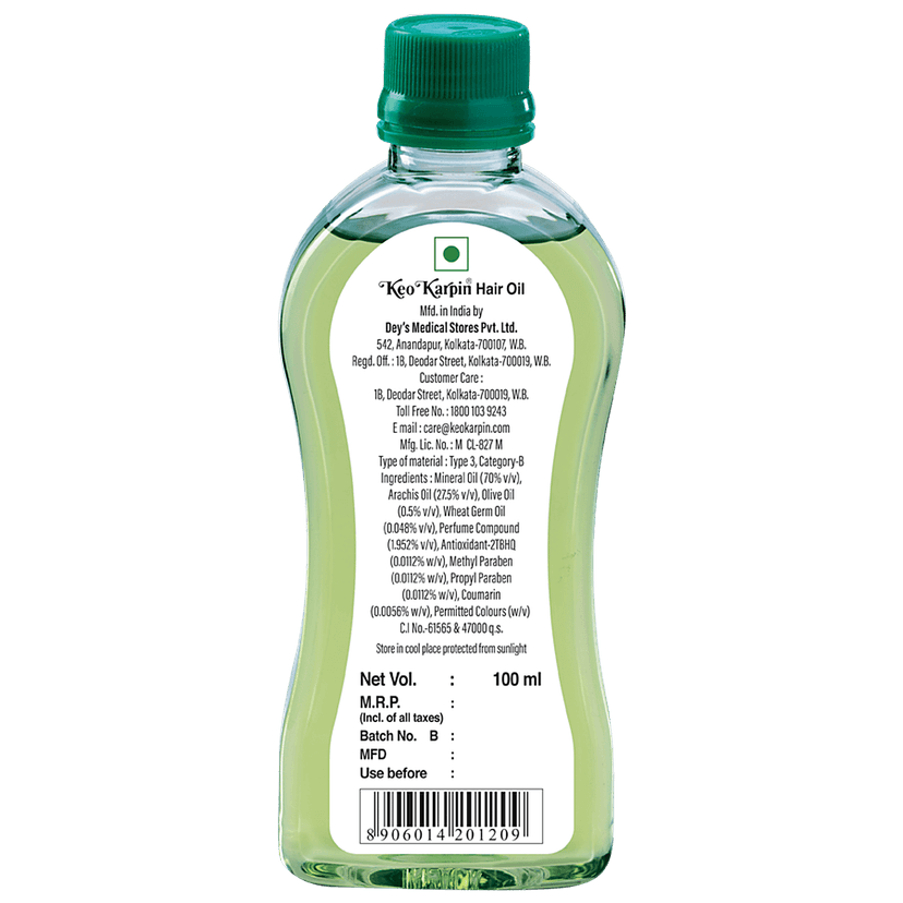 Keo Karpin Hair Oil - Non Sticky With & Olive Oil, 100 Ml Bottle view 2