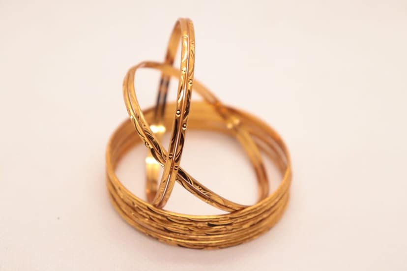 Gold Bangles Set of 8, Indian Wedding Bangle Set, Gold Plated Bangles, Punjabi Bangle Set, Traditional Bangle Set, Kada Set, Bangle Set for Women view 3