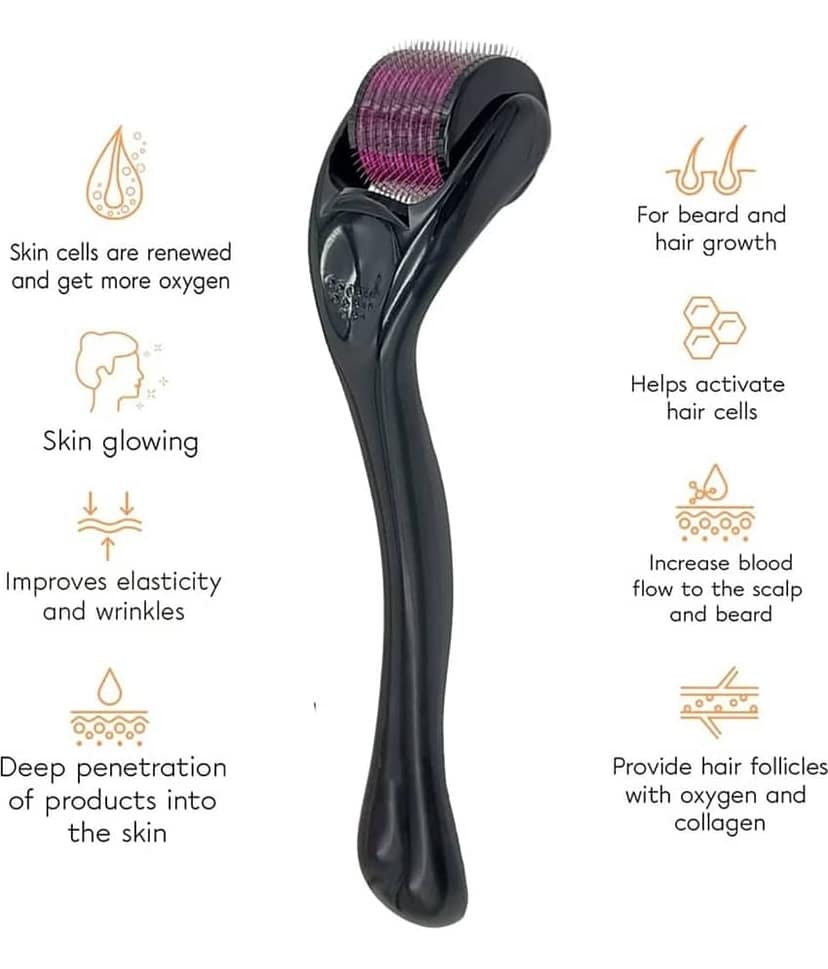 Premium Derma Roller 0.5mm 540 Micro Needles For Hair Growth, Acne Scars Removal view 2