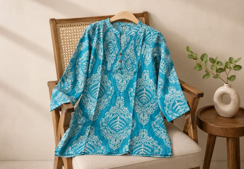 Glamvila Aqua Mehr Indo Western Tunic view 5