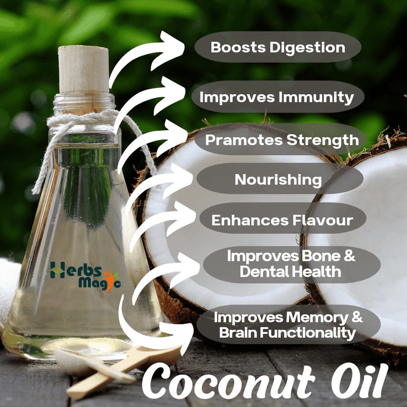 Herbs Magic Cold Pressed - Extra Virgin - Edible - Coconut Oil for Hair, Face, Skin, Baby Massage - 100% Pure & Natural, Cold Pressed Hexane Free, No Chemicals, No Liquid Paraffin Hair Oil (500 ml) view 3