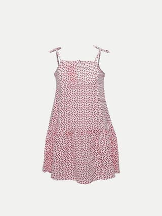 Teen Girls All Over Red Heart Printed Slip-dress