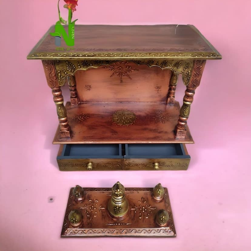 Wooden Temple Home Temple Pooja Mandir Pooja Mandap Temple for Home view 2