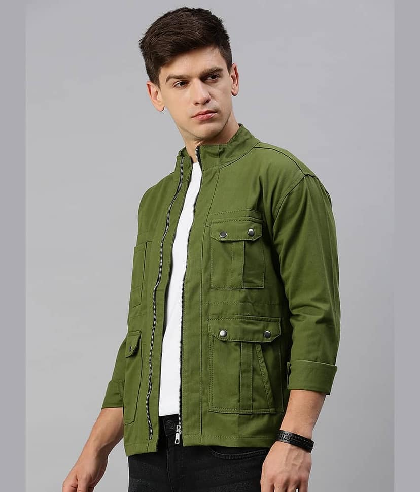 VOXATI Denim Men's Denim Jacket - Olive ( Pack of 1 ) view 2
