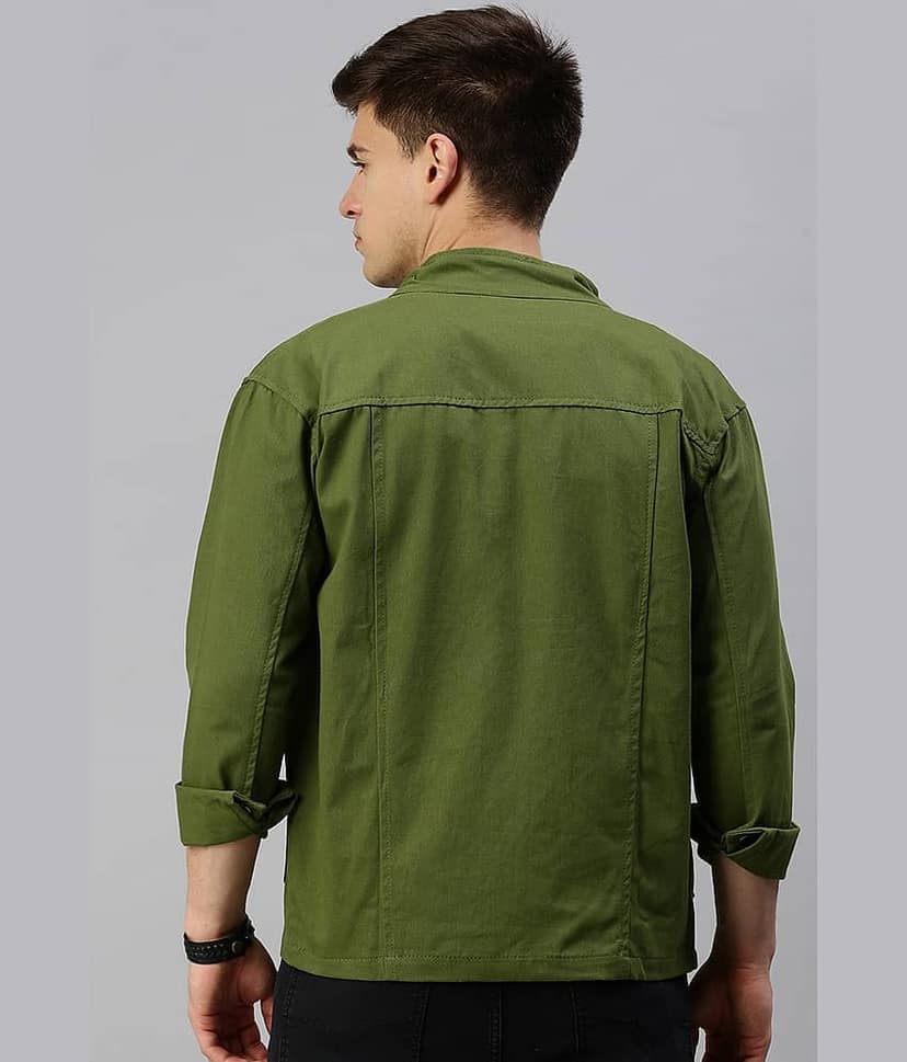 VOXATI Denim Men's Denim Jacket - Olive ( Pack of 1 ) view 3