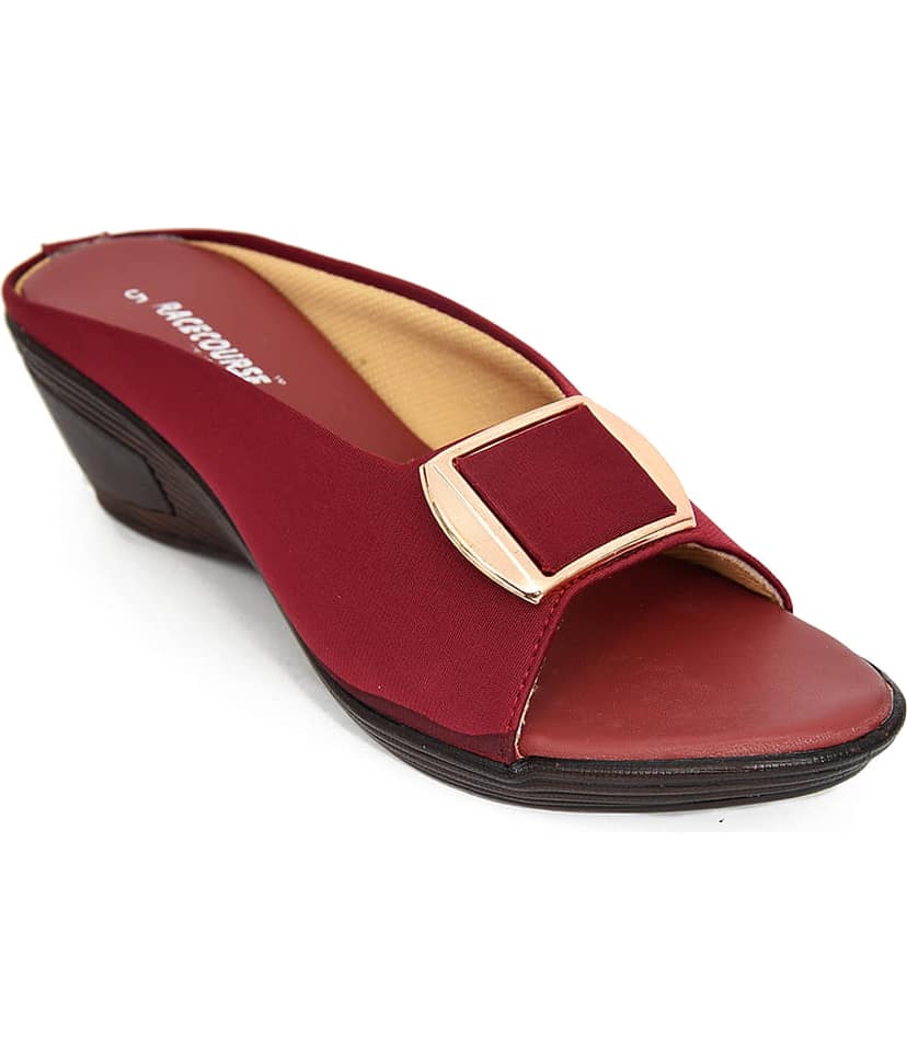Racecourse - Maroon Women's Slip On Heels