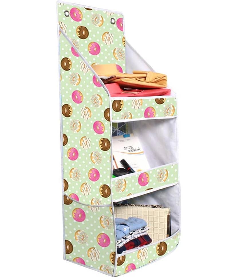 PrettyKrafts Fun Hanging Rack with Folding Wall Hanging Shelves (Single) Doughnut