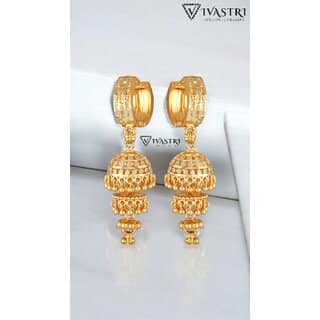 Vivastri Shimmering CharmingClip On Jhumki Earring for Women and Girls [VIVA2673ERG]