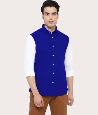 Life Roads - Navy Cotton Slim Fit Men's Casual Shirt ( Pack of 1 )