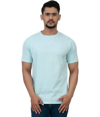 Cotstyle Pack of 1 Cotton Regular Fit Men's T-Shirt ( Sky Blue )