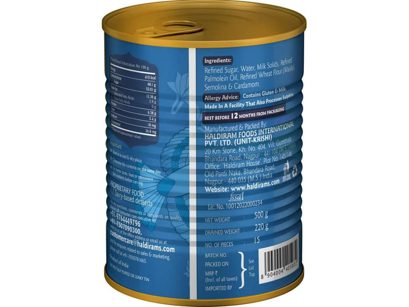 Haldiram's Mini Gulab Jamun Tin Sweets - 500 Gm view 2