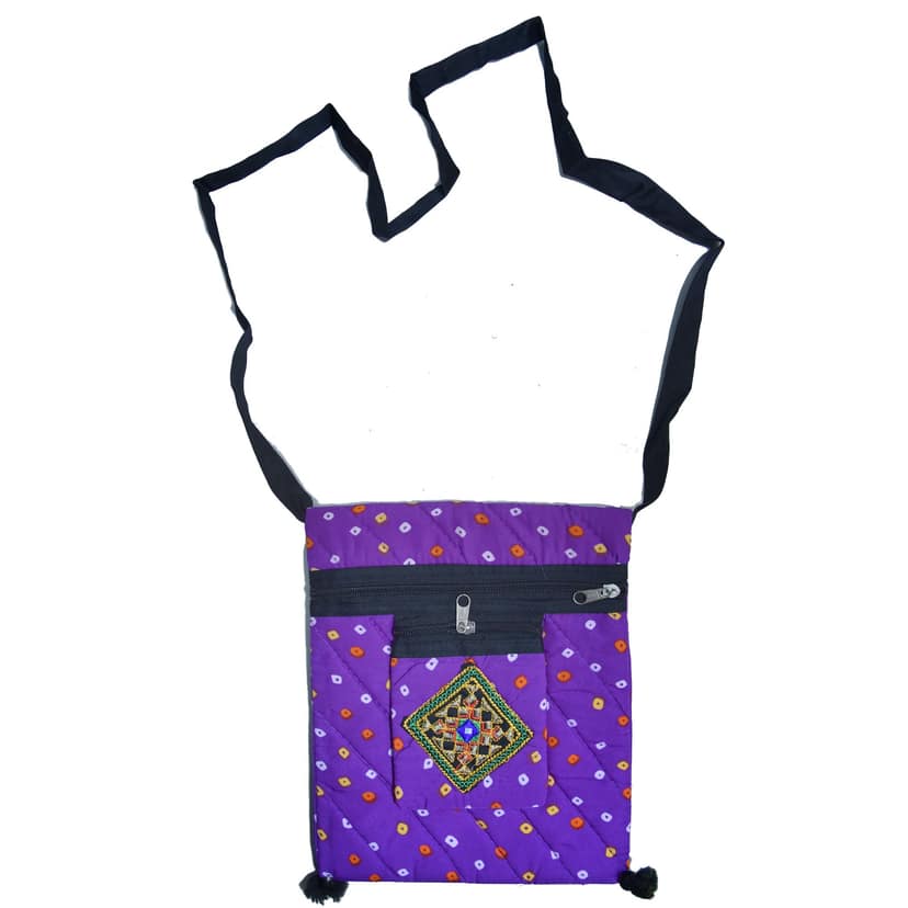 Tribes India Cotton & Sponge Purple Purse view 3