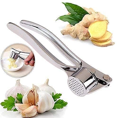 GLOBAL IMPEX Combo of Stainless Steel Garlic Crusher, Lemon Squeezer with Bottle Opener and Pizza Cutter with Plastic Handle Combo Comfortable Handle Kitchen view 2