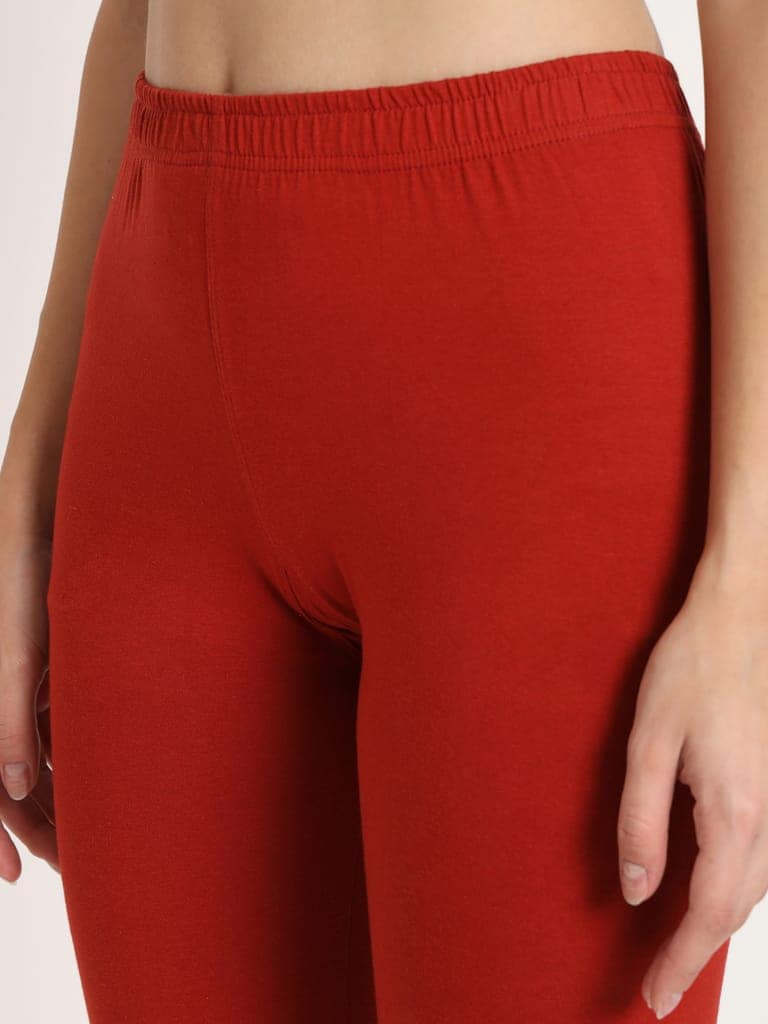 SOFT COLORS Women's Skinny Fit Ethnic Wear Churidar Leggings (Rust) view 7