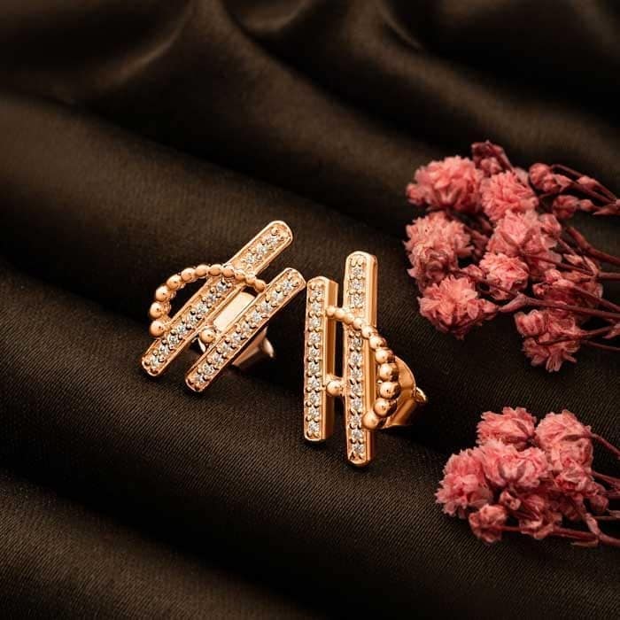 Rose Gold Celestial Earrings view 3