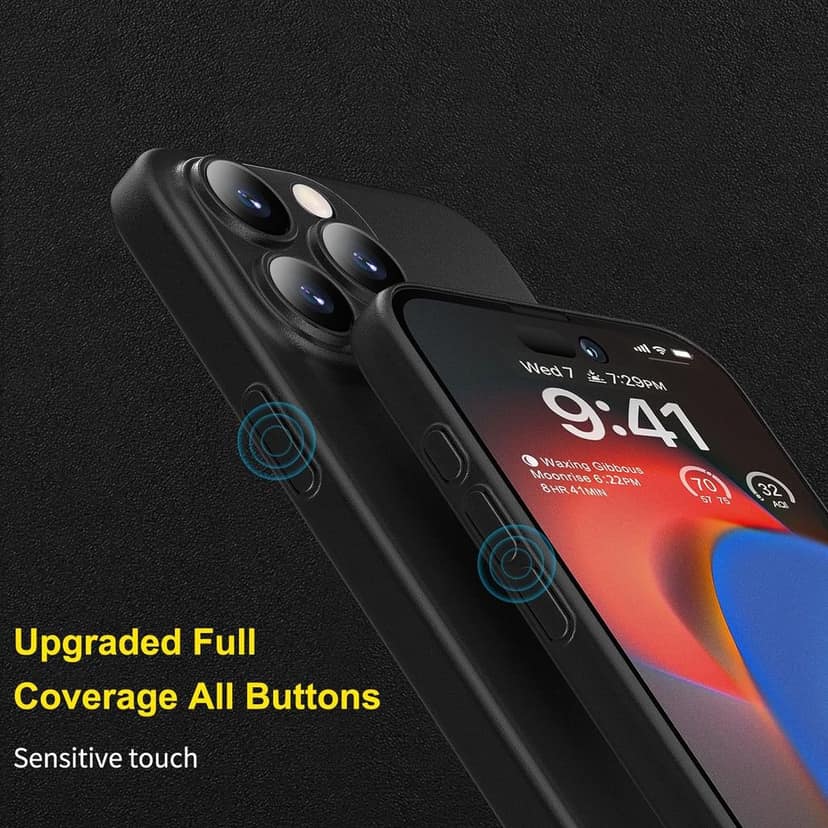 Memumi Ultra Slim 0.3mm Back Cover Case for Apple iPhone 15 Pro Max (6.7") - Black view 3