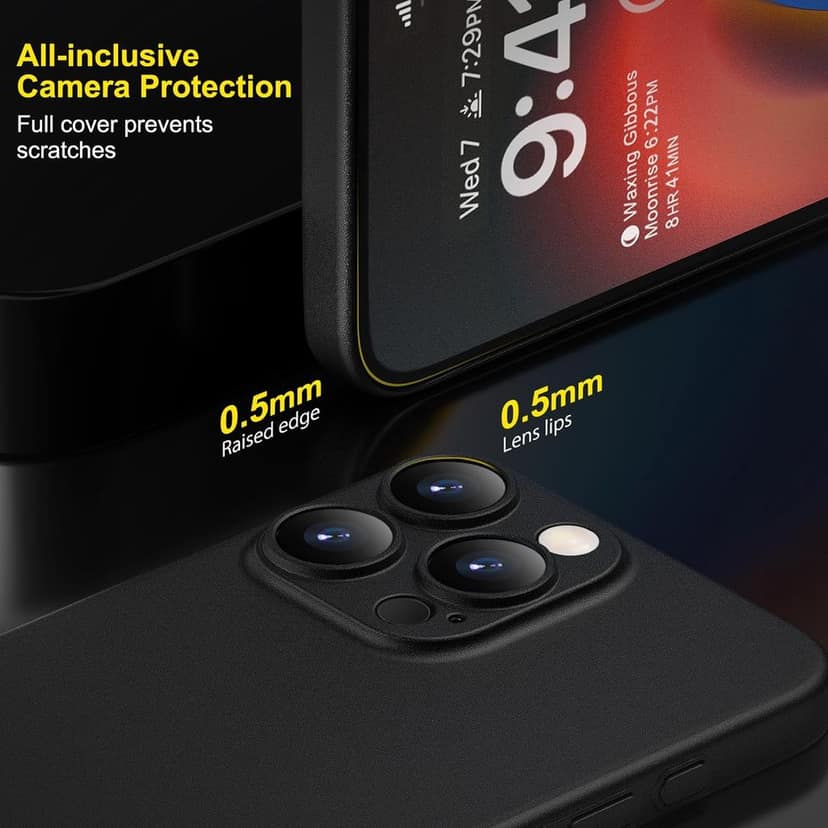 Memumi Ultra Slim 0.3mm Back Cover Case for Apple iPhone 15 Pro Max (6.7") - Black view 4