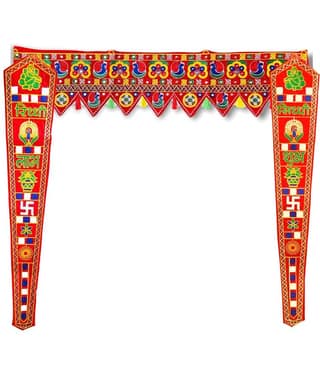 TORNORY Traditional Bandarwal Toran 3 ft Multi ( Pack of 3 )