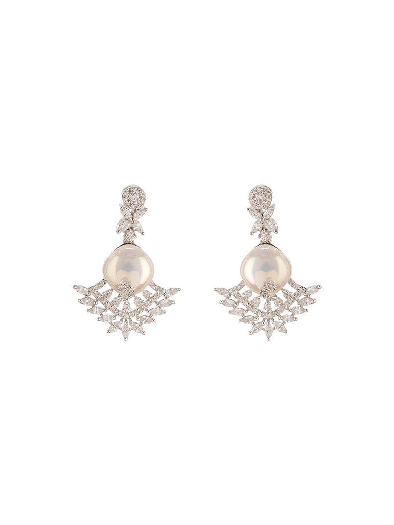 Silver Plated AD & Pearl Studded Designer Cocktail Jewellery Set view 7