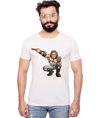 Nityanand Enterprises White Cotton Blend T-Shirt