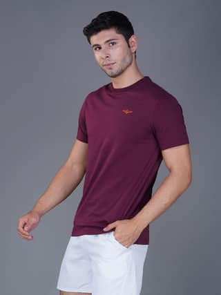 Men's Casual Cotton Jersey Tee Maroon