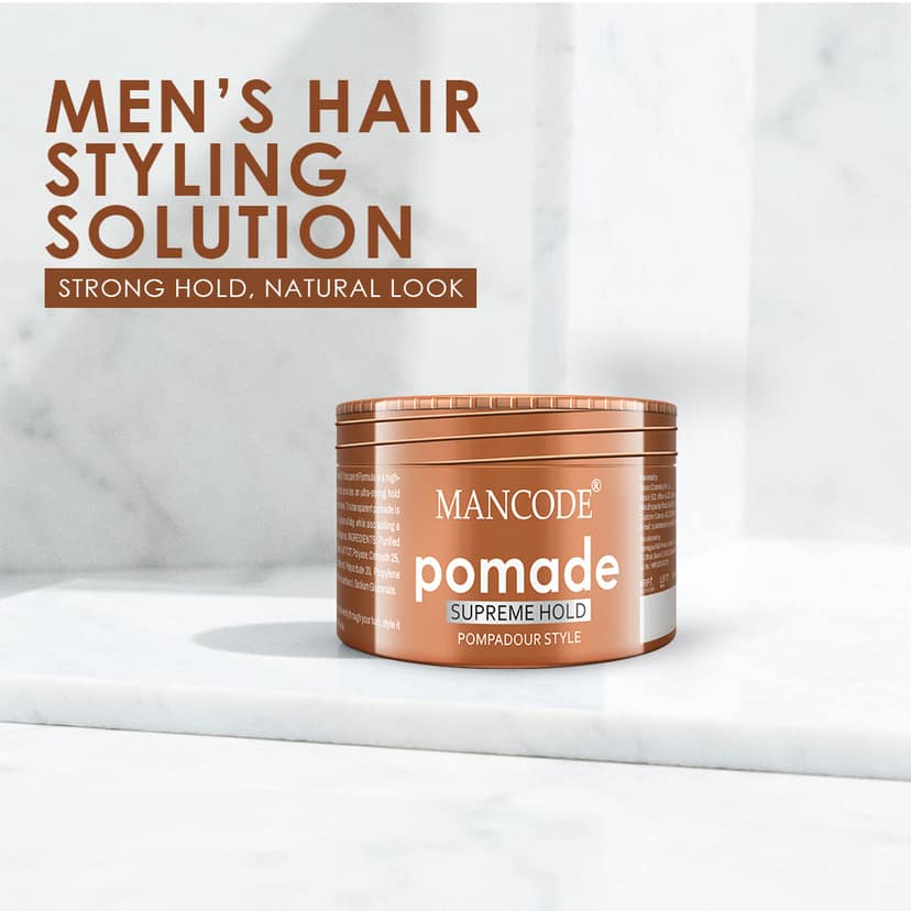 Pomade Supreme Hold Hair Wax | Strong Hold, High Shine & Long-Lasting Styling for Men view 2