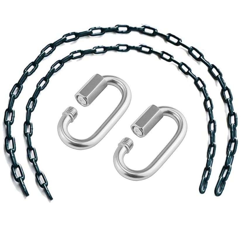 REZNOR 60 inch Swing Chains Set Fully Plastic Coated with 2 Quick Links Anti-Rust Iron Link Carabiner Hooks Chains for Playground Kids Swing Seat