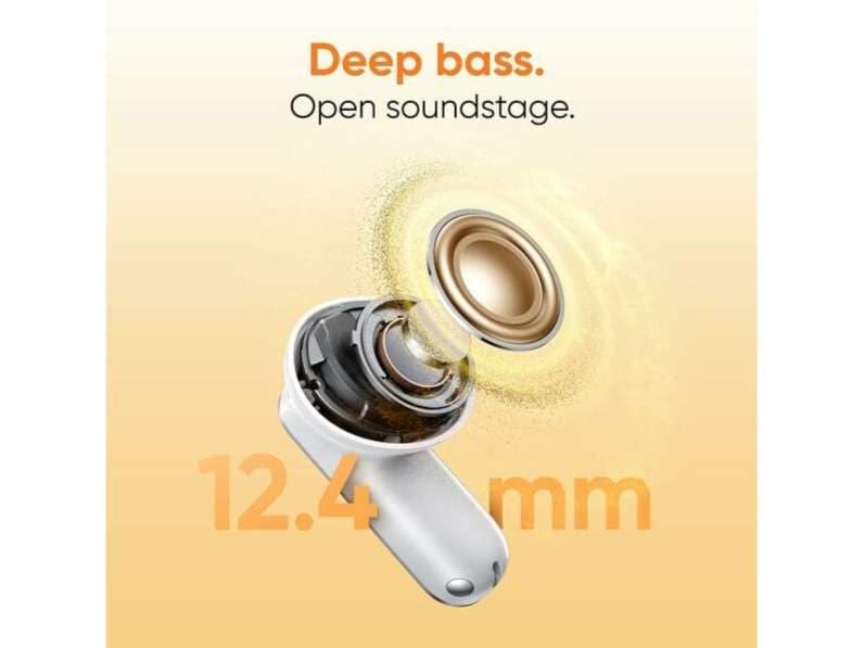 Realme Buds T500 Pro TWS Earbuds with 12.4mm Drivers, Upto 50dB ANC,3D Spatial Audio, 56H Playtime, AI ENC, IP55 Rating, and 45ms Low Latency BT 6.1 - Lemon Cola view 4
