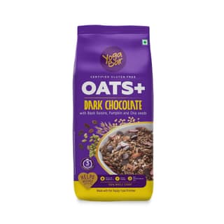Yogabar Dark Chocolate Oats Gluten Free Whole Oatmeal for Breakfast Healthy Breakfast Cereal with High Protein Oats Healthy Dessert Pudding Yogabar Dark Chocolate Oats 1kg | Wholegrain Oatmeal That Helps Reduce Cholesterol | Healthy Breakfast Cereal Glut