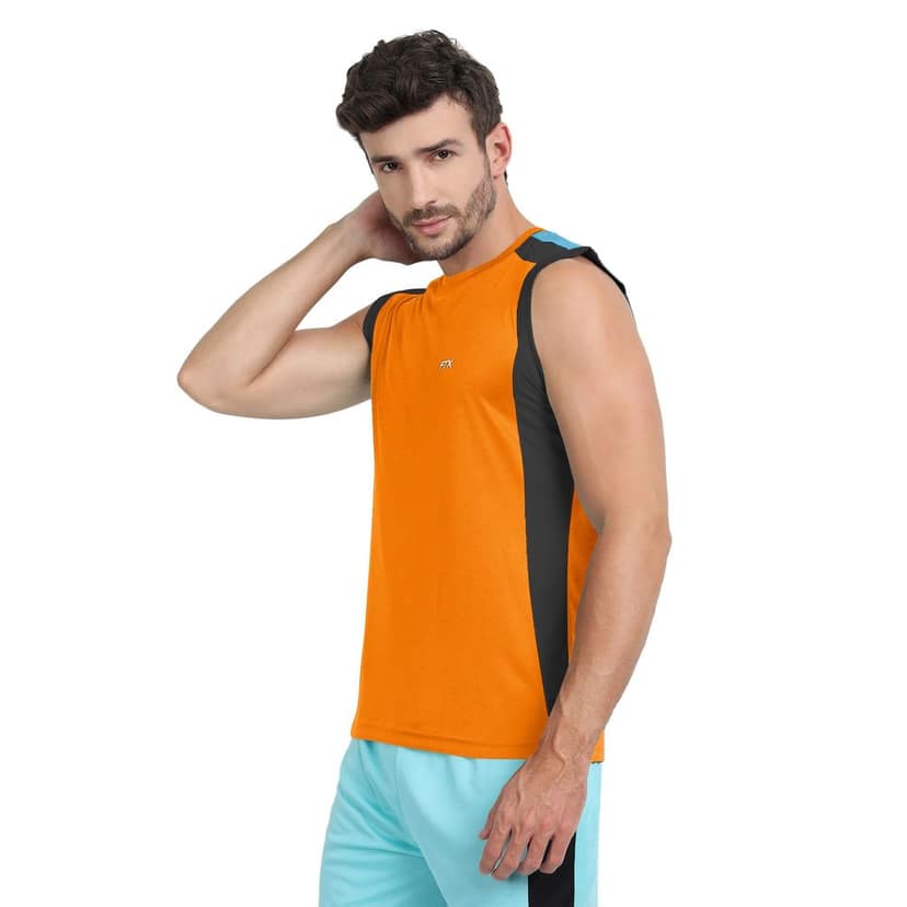 FTX Men Colorblock Round Neck Sleeveless Tshirt view 4