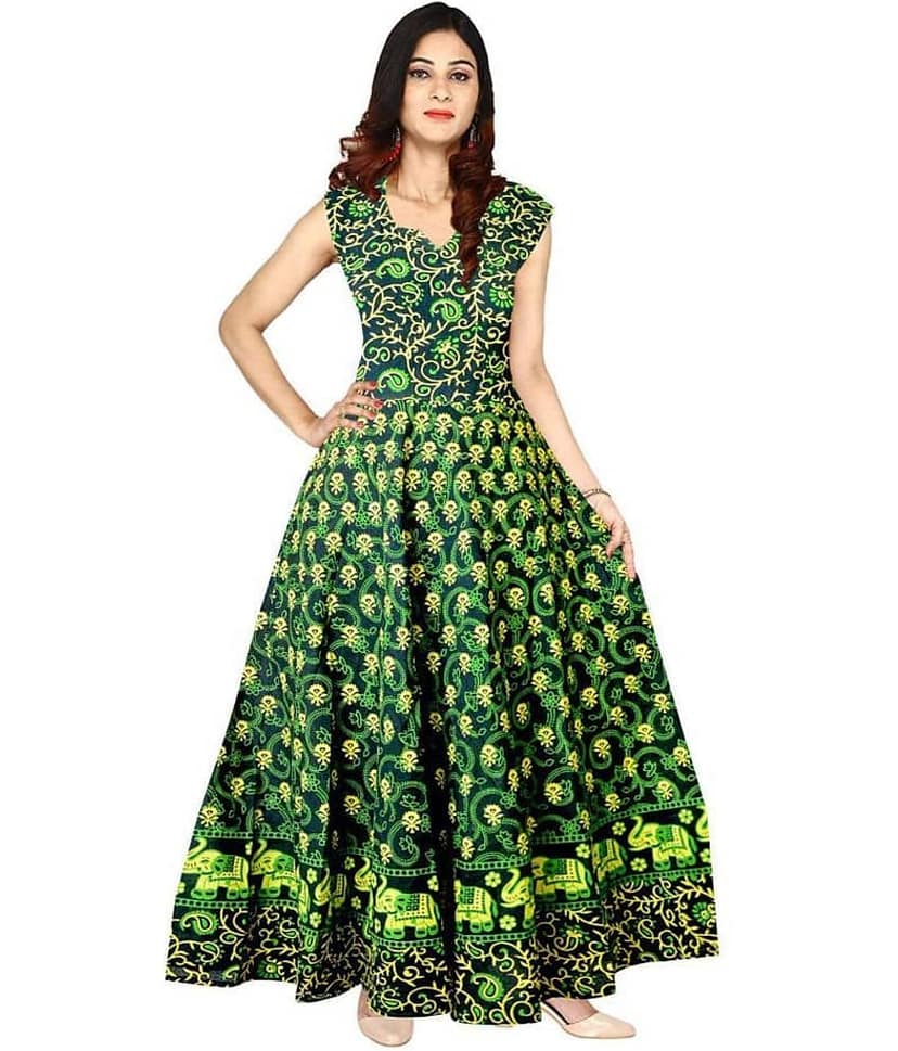 Rangun Cotton Green Regular Dress