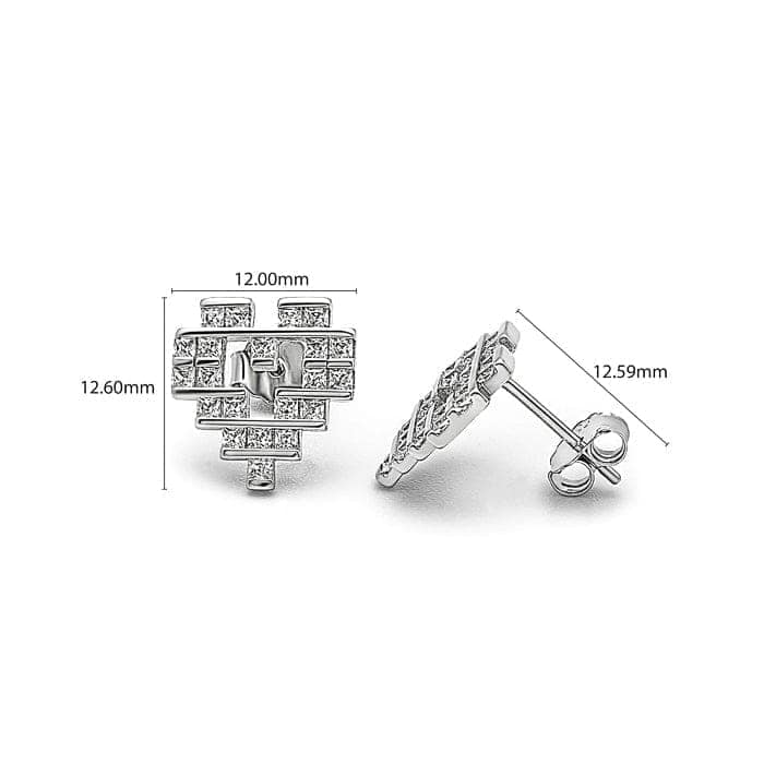 Silver Digital Love Earrings view 4