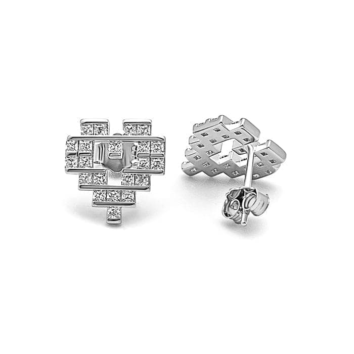 Silver Digital Love Earrings view 5