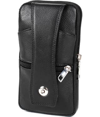 CIMONI Leather Belt Pouch Leather Black Waist Pouch