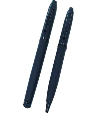 auteur Iris Black Color Matt Finish Roller Ball Pen & Ball Pen Gift Set Combo Pack Of 2 .
