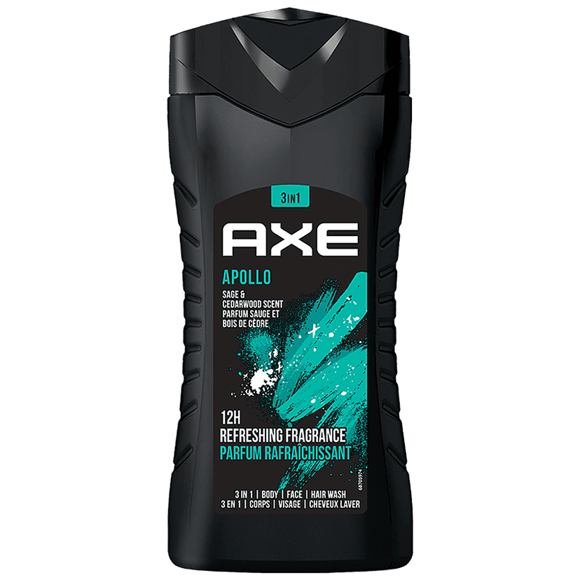 Axe Apollo 3 In 1 Body Wash - For Men, Sage & Cedarwood Scent, Long-Lasting Fragrance, 250 Ml view 2