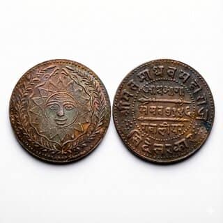 Aadha Anna 1946 Madho Rao, Gwalior Silver Plated Ancient India Coin Variant