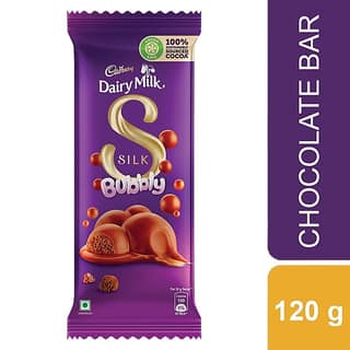 Cadbury Dairy Milk Silk Bubbly Chocolate Bar, 120 G