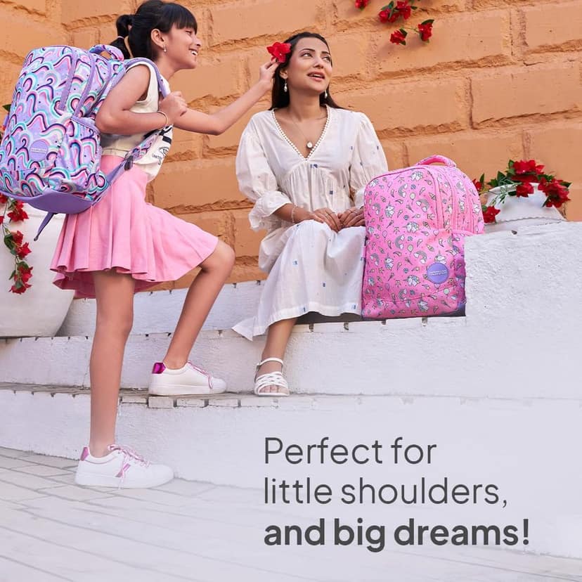 Starlet | 25.5L Backpack | School Bag | 3 Compartments | School Bag for Girls | Pink | 1 Year Global Warranty view 2