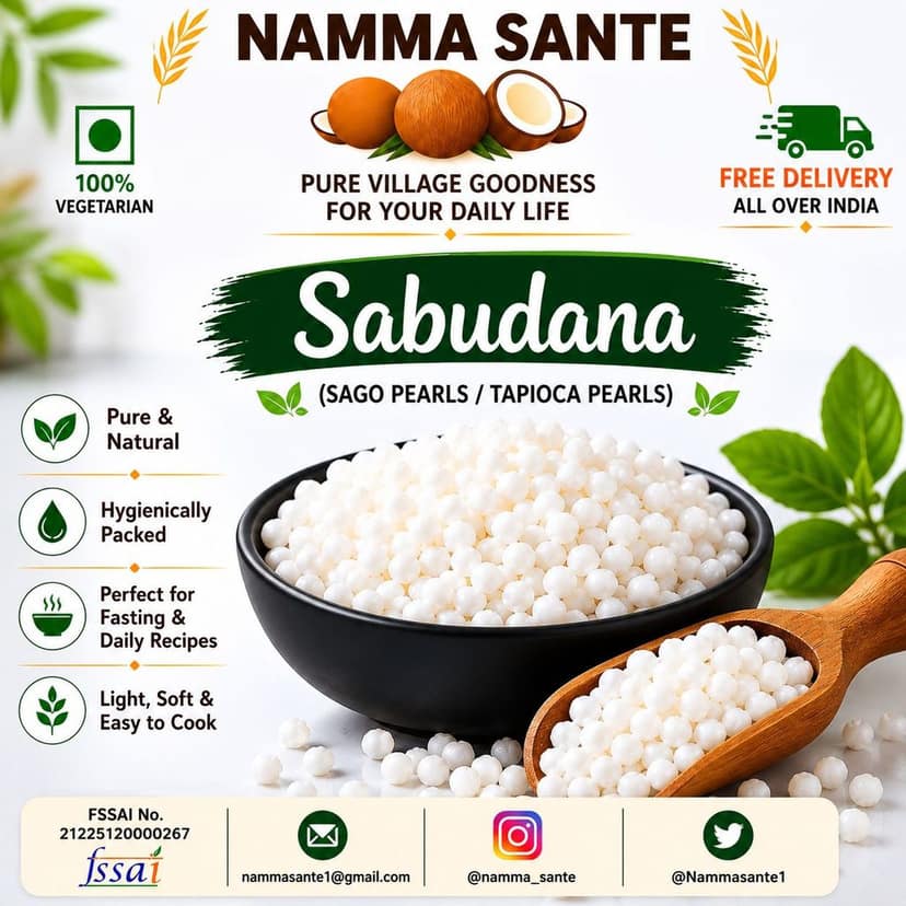 Sabudana, Sago Pearls, Tapioca Pearls, Javvarisi, Sabu Dana 30kg view 5