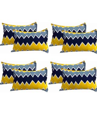 Divvay Homes Set of 8 Synthetic Textured Rectangular Cushion Cover (40X65)cm - Multi