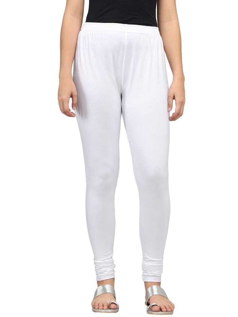 SOFT COLORS Women's Skinny Fit Ethnic Wear Churidar Leggings (White) view 3