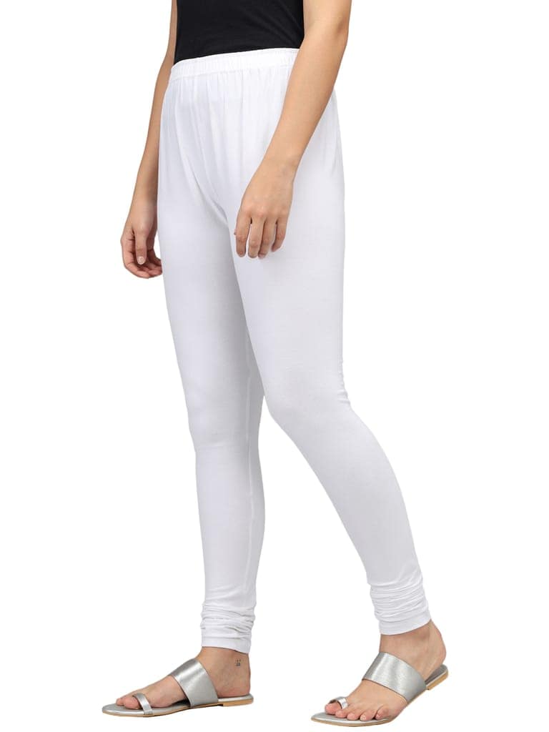 SOFT COLORS Women's Skinny Fit Ethnic Wear Churidar Leggings (White) view 4