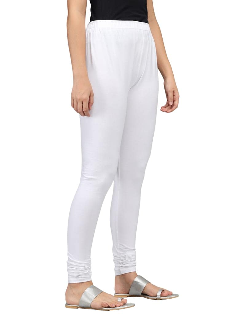 SOFT COLORS Women's Skinny Fit Ethnic Wear Churidar Leggings (White) view 6