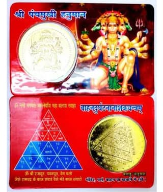 Astrodidi Panch Mukhi Hanuman Vahan Durghatna NashakÂ Yantra Coin
